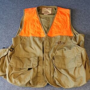 Pella Bird n Lite Hunting Vest Mens XL Tan Blaze Orange Upland Game Bag Utility